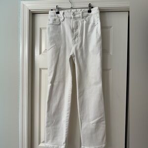 Good American White Denim Straight Leg Jeans